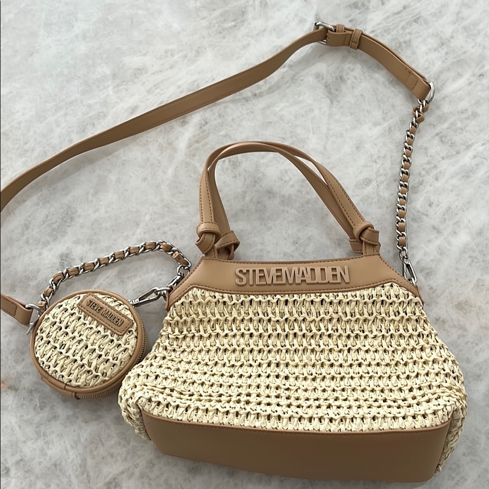 Steve Madden Tan and Cream Women's Bag Set
